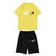 thumbnail image 1 of Sueño Traje de pantalón corto con cintura elástica y cuello redondo de manga corta estampado informal para niño Amarillo 80, 1 of 3