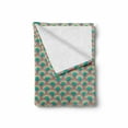 thumbnail image 2 of Fish Scale Soft Flannel Fleece Throw Blanket, Abstract Mosaic Grid with Geometric Curves Simplistic, Cozy Plush for Indoor and Outdoor Use, 50" x 70", Pale Green Turquoise, by Ambesonne, 2 of 6