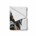 thumbnail image 2 of Rottweiler Soft Flannel Fleece Throw Blanket, Hand Drawn Image of Dog Type Realistic and Furry, Cozy Plush for Indoor and Outdoor Use, 70" x 90", Brown Dark Grey, by Ambesonne, 2 of 6