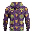 thumbnail image 5 of LNZGNM Mardi Day Gras Men's Hooded Pullover Mask Printed Oversized Sweatshirts with Pockets Long Sleeve Pullover Novelty Carnival Top,Purple L, 5 of 6