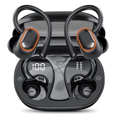 Walmart: Wireless Earbuds Bluetooth Headphones for iphone Android with ENC Noise Cancelling Mics, Deep Bass Over Ear Buds 40Hrs P (Review)