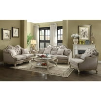 Acme Furniture Sofa (w/5 Pillows), Beige Fabric & Antique Taupe 56050