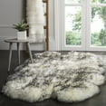 thumbnail image 2 of SAFAVIEH Sheep Skin Tiana Animal Area Rug, Ivory/Smoke Grey, 5'5" x 7'7", 2 of 6