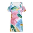 thumbnail image 5 of Danhjin Women's Summer Dresses Sleeveless Floral Sundress Elastic Waist Ruffle Casual Loose V Neck Tank Dresses, 5 of 6