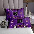 thumbnail image 3 of Erosebridal Purple Aztec Coverlet Set King,Hippie Boho Bedding Set,3pcs, 3 of 5