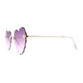 thumbnail image 3 of Hippie Flower Petal Beveled Lens Heart Shape Rimless Sunglasses Gold Purple, 3 of 4
