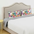 thumbnail image 3 of Yayeee Pillowcase Standard Size Set of 2 Satin Wrinkle Resistant Pillow Case, Green Geometric, 3 of 7