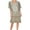 Khaki, variant on Admvng Womens Dresses Casual V-Neck Bohemian Printed Short Sleeved Dress S-3XL