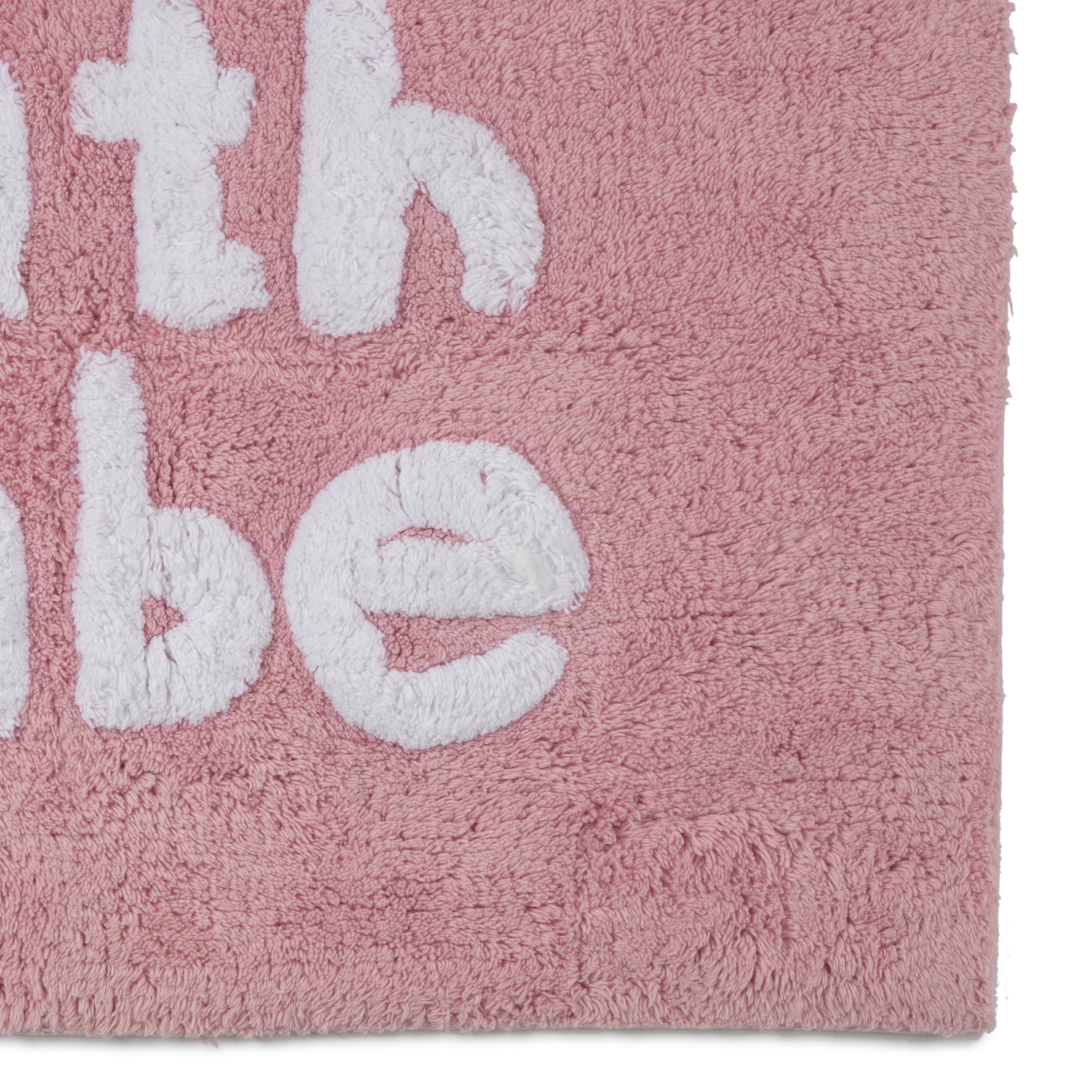 Lemon Tree Bath Babe Cotton Bath Rug, Orchid Pink/White