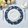 thumbnail image 5 of Coolnut Shark Round Placemats Waterproof Non-Slip Washable Place Mats Polyester Table Mats Set of 6 Heat Resistant for Home Kitchen Holiday Party Home Decor Gifts, 5 of 7