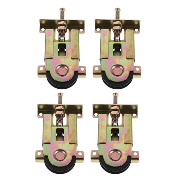 OUNONA 4Pcs Golden Metal Roller Wheels Smooth Silent Sliding Door Pulley for Home Wardrobe