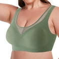 thumbnail image 4 of Womens Bras Push Up Front Side Buckle Lace Edge Without Steel Ring Movement Seamless Yoga Bras Women Push Up Green XL, 4 of 7