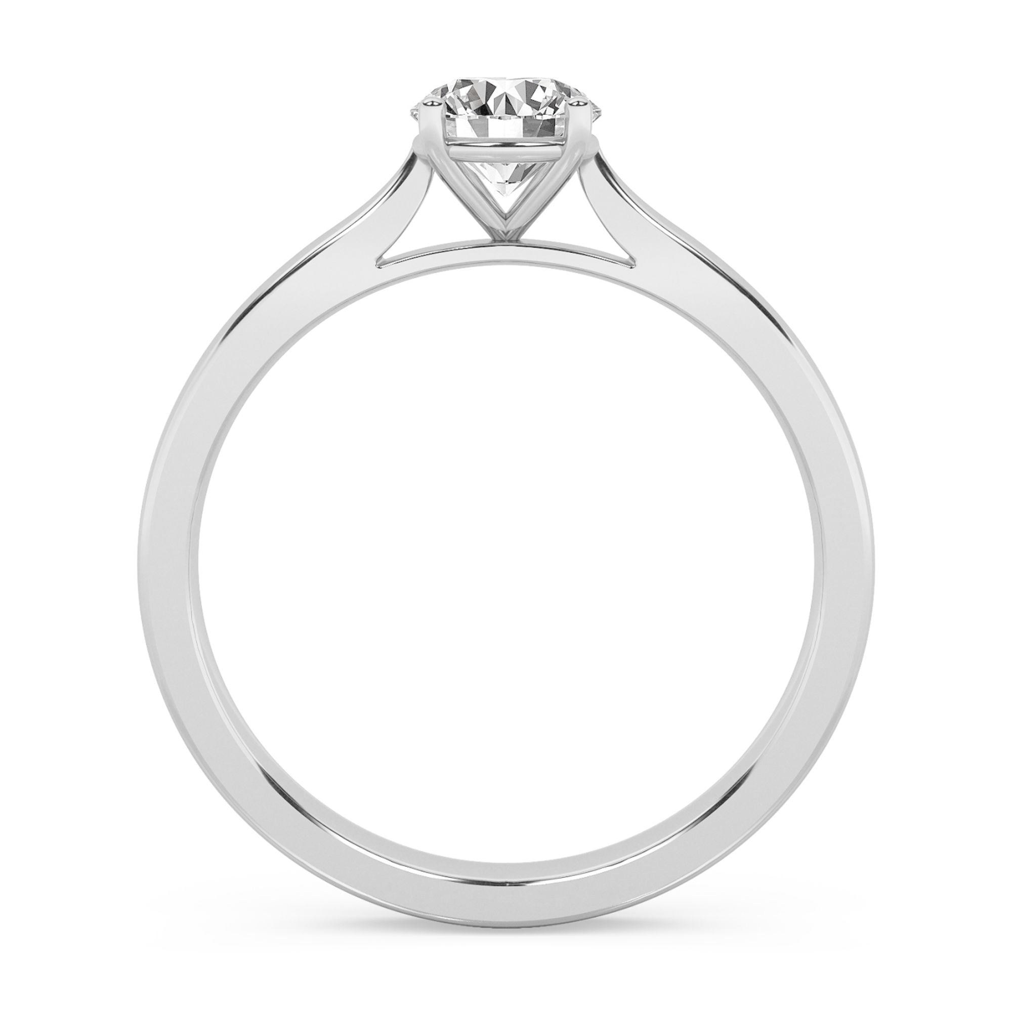 AFFY 1/2 Carat (ctw) Solitaire Engagement Rings For Women, Round Lab Created Moissanite Promise Ring For Her In 10k Solid White Gold | VVS1 Quality (0.50 ctw) Ring Size-4