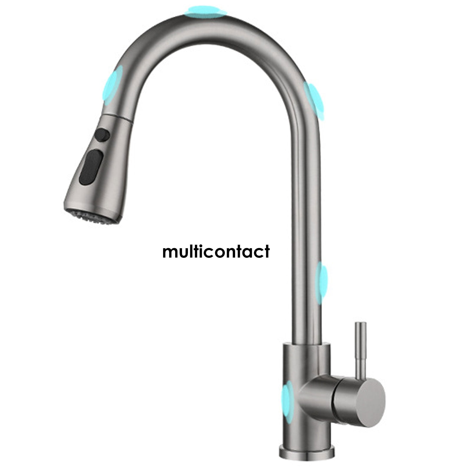 Touch Kitchen Faucet,KEER Smart Kitchen Sink Faucet with Pull Down Sprayer,  Touch on Activated Kitchen Bar Sink Faucet Brushed Nickel, Stainless Steel
