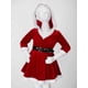 thumbnail image 4 of Disfraz de Papá Noel para niñas, disfraz de Cosplay de Navidad, vestido de tutú con capucha de terciopelo de manga larga con cinturón para fiesta de Halloween de Año Nuevo, 4 of 5