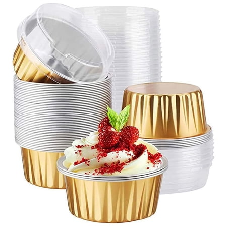 Aluminum Pans With Lids(50pack) Aluminum Foil Pans With Lids - Half Size Tin Foil Disposable Pans For Baking Roasting Cake Serving Dishes Catering Supplies