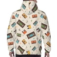 thumbnail image 7 of Kdxio Retro Vintage Tape Print Mens Casual Hooded Collar Drawstring Hoodies Pullover Sweatshirts Casual Long Sleeve Shirts-XX-Large, 7 of 7
