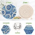 thumbnail image 4 of Blue Spiral Art Drink Coasters with Holder Absorbent Coaster for Coffee Table Room Decor 6 Pack, 4 of 7