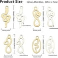 thumbnail image 2 of 16Pcs 4 Style 304 Stainless Steel Charms Snake and Heart Shape Laser Cut Charm Golden and Stainless Steel Color Laser Cut Charm, 2 of 6