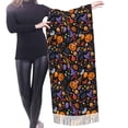 thumbnail image 4 of Shawl Wraps for Women - halloween pumpkins cartoon Oversized Fall Winter Fashion Blanket Scarf for Women, 4 of 6