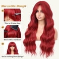 thumbnail image 3 of Lightweight Long Wavy Wig with Curtain Bangs for Women -  Looking Blue Synthetic Wig for Daily Wear, Beginner Friendly Heat Resistant Fashion Wig, 3 of 6