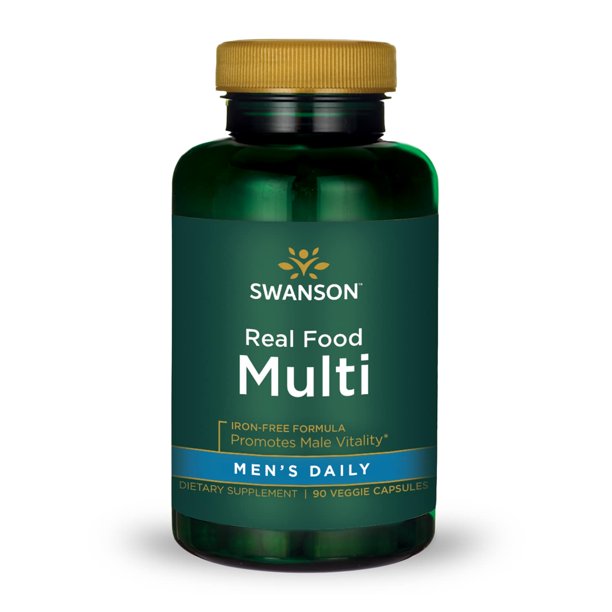 Swanson Real Food Multi Men's Daily Vitamin Vegetable Capsules, 30