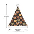 thumbnail image 3 of KLL Christmas Hats for Adults Plush Heart Print Santa Hat Xmas Fluffy Santa Claus Hat for Women Men, 3 of 6