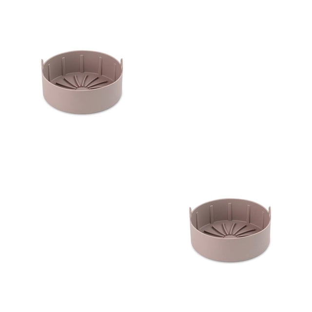 pitrice Air Fryer Silicone Pot Round Basket Fried Chicken Barbecue Plate Liners Replacement Household Kitchen Baking Tools Coffee 16cm 2Set