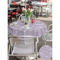 thumbnail image 6 of Outdoor Tablecloth with Umbrella Hole Zipper Purple Butterfly Botanical Round Tablecloth 60" Waterproof Outside Table Cloth Summer Plants Line Art Patio Table Cover Tablecloths for Picnic Party, 6 of 8
