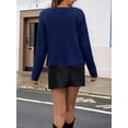 thumbnail image 5 of Women Knit Cardigan Sweaters Fall Fashion Long Sleeve Button Down Trendy Casual Jacket Winter Clothes Navy Blue S, 5 of 8