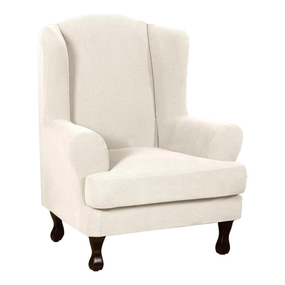 Wing Chair Slipcovers 2 Pieces Stretch Spandex WingbackChair Covers Solid color Sofa Cover Furniture Protector for Armchair Chairs Living Room Bedroom Hotel