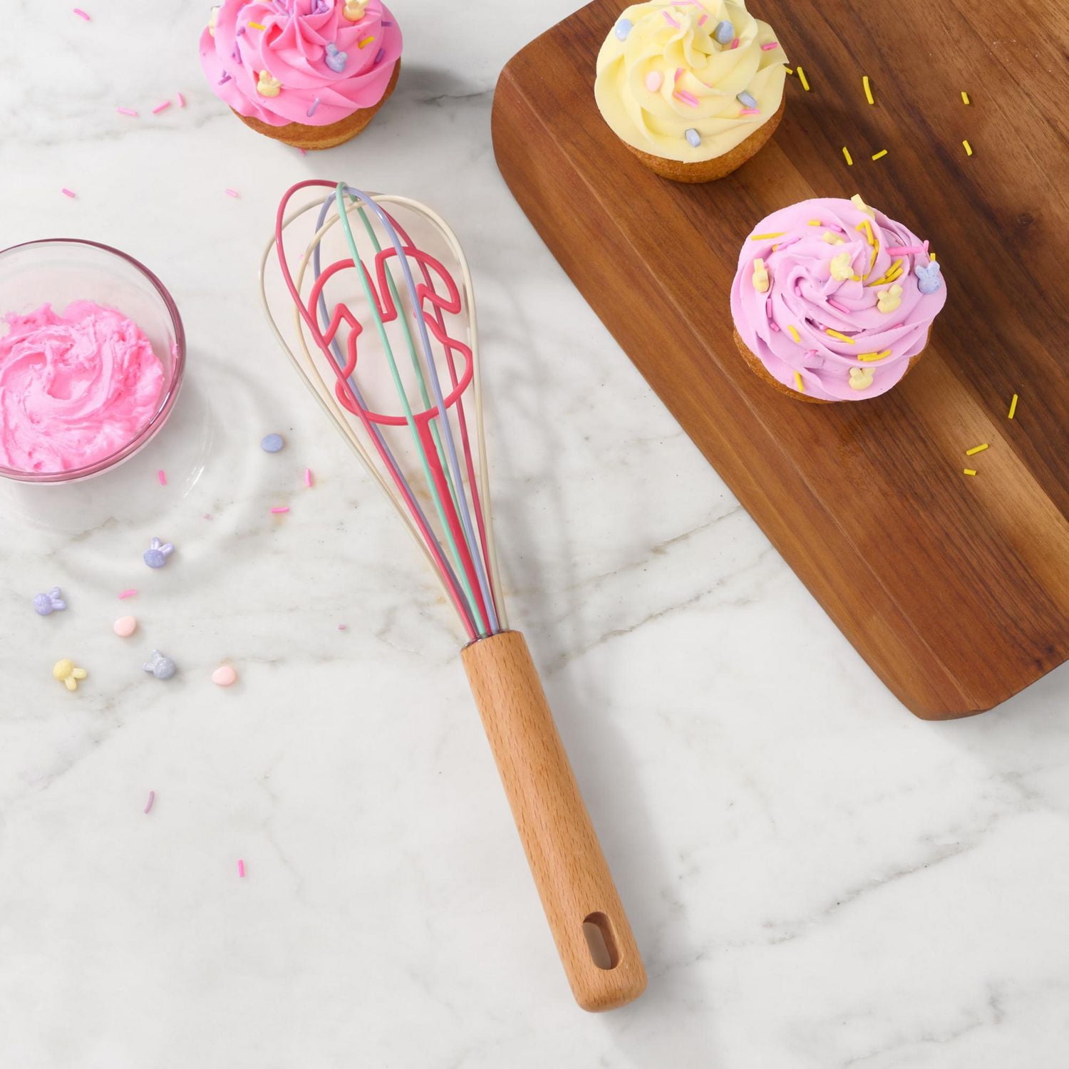 Way to Celebrate 11-inch Silicone Whisk, Bunny Rabbit Character, Pink