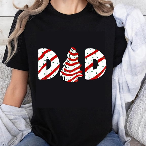 100% Cotton Dad Christmas Tree Holiday Funny T-Shirt for Men Women Family Matching Xmas Gift Shirt