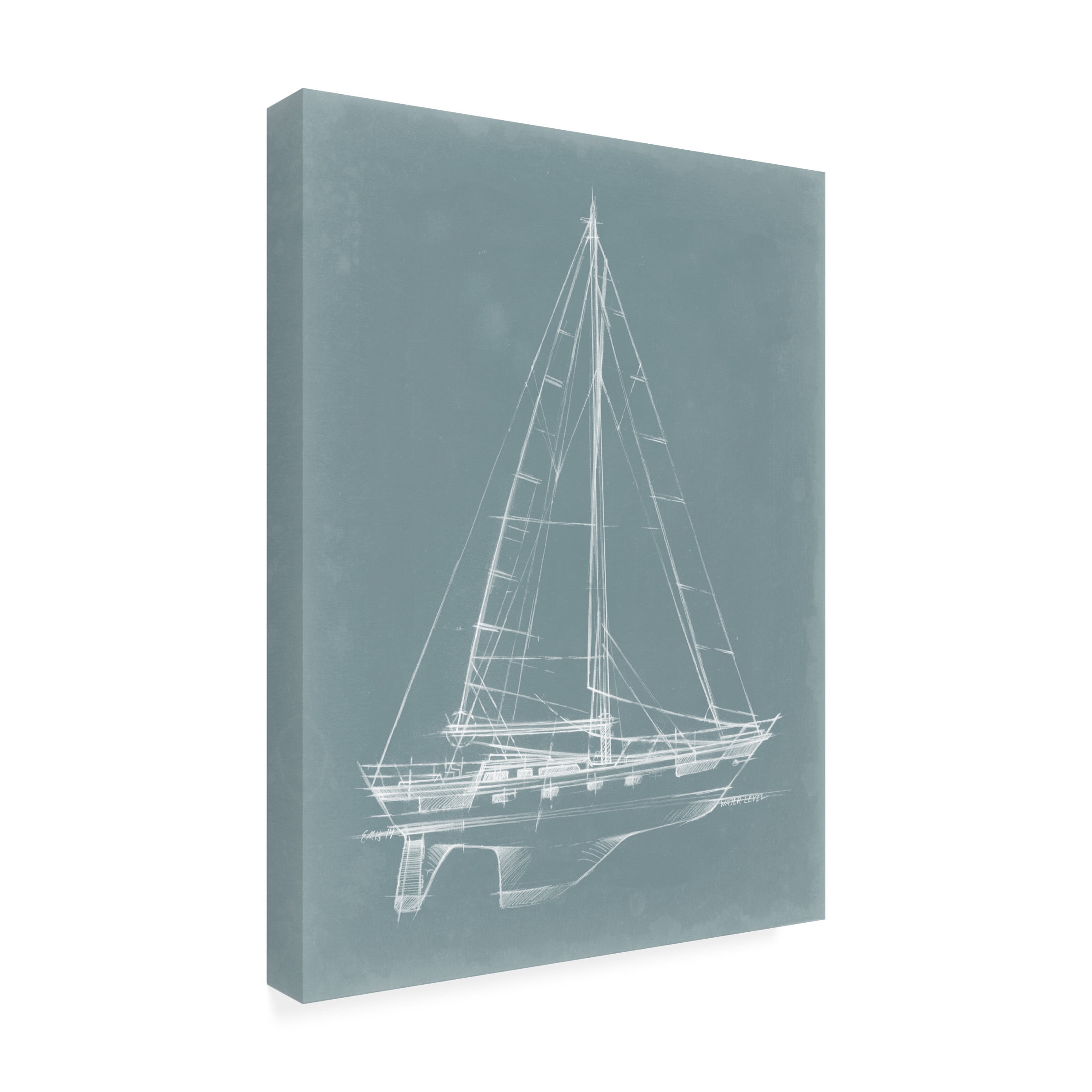 Ethan Harper 'Ua Ch Yacht Sketches II' Outdoor Canvas 47x47