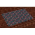 thumbnail image 1 of Ambesonne Lotus Place Mats Set of 4, Concept of Flowers of Asia, Standard Size, Dark Coral Slate Blue, 1 of 4