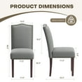 thumbnail image 5 of AFO Dining Chairs Set of 2, Upholstered Parsons Kitchen Chairs with Nailhead Trim and Wood Legs, Grey, 5 of 6