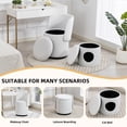 thumbnail image 3 of Pawverly Swivel Vanity Stool with Storage, Upholstered Barrel Chair 360° Rotating Makeup Ottoman, Padded Accent Chair for Bedroom, Living Room, Dining Room, Beige, 3 of 11