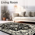 thumbnail image 2 of ODIKA 2'x3' Machine Washable Non-Slip Area Rug, Paisley Swirl Botanical Heritage Treasure High Traffic Rug, Black, 479250, 2 of 7