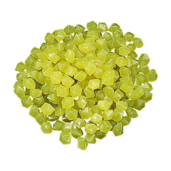 Leodye 100PCS Luminous Pebbles, Rhombus Glow In the Dark Stones, Fluorescent Decorative Gravel for Garden Aquarium Substrate Landscaping -4.33in
