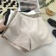 thumbnail image 2 of MEXZT Pantalones cortos elegantes de traje para mujer, moda coreana, pantalones cortos negros de pierna ancha, pantalones cortos blancos de cintura alta que combinan con todo para oficina de verano pa, 2 of 5
