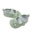 thumbnail image 4 of nvzhuang Baby Girl Dress Shoes Bowknot Mary Jane Flats Quilted Crib Shoes with Non-Slip Rubber Sole, 4 of 9