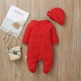 thumbnail image 3 of Newborn Baby Girl Clothes 3D Flower Romper Jumpsuit Long Sleeve Ruffled Footie Bodysuit Hat Outfit Set 2PCS, 3 of 3