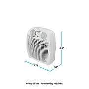 Comfort Zone Fan-Forced Personal Space Heater with Thermostat, White