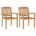 thumbnail image 3 of vidaXL 2/4/6/8x Solid Wood Teak Patio Chairs with Cushions Seat Multi Colors, 3 of 12