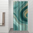 thumbnail image 2 of Teal Marble Gold Wave Pattern Shower Curtain 36"x72" ,Bathroom Decorative Shower Curtains Set with 12 Hooks,Modern Waterproof Washable Shower Curtain, 2 of 6