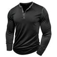 thumbnail image 5 of Zylanna Men's Long Sleeve T-Shirts, Homewear Crew Neck Loose Color Block Patching Casual Tops for Men Black, 5 of 9