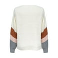 thumbnail image 3 of IROINNID Reduced Womens Sweater Knit One-Shoulder Pullover Sweater Stripes Casual Mid-Length Long Sleeve Sweetheart Lantern Knit Sweater, 3 of 4