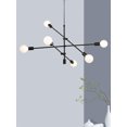 thumbnail image 5 of Aiwen Modern Pendant Light Sputnik 6 Lights Linear Chandelier Black, 5 of 8