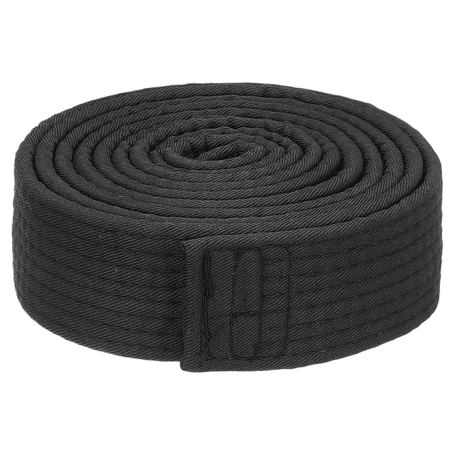 Uxcell Polyester Taekwondo Colored Ranking Belt For Practitioners Black 1.57"x6.5'