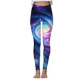 thumbnail image 5 of Mceream Leggings for Women Tummy Control Cotton High Waisted Yoga Pants Workout Gym Joggers Fashion Graphic Printed Stretchy Tights Dark Blue L, 5 of 5